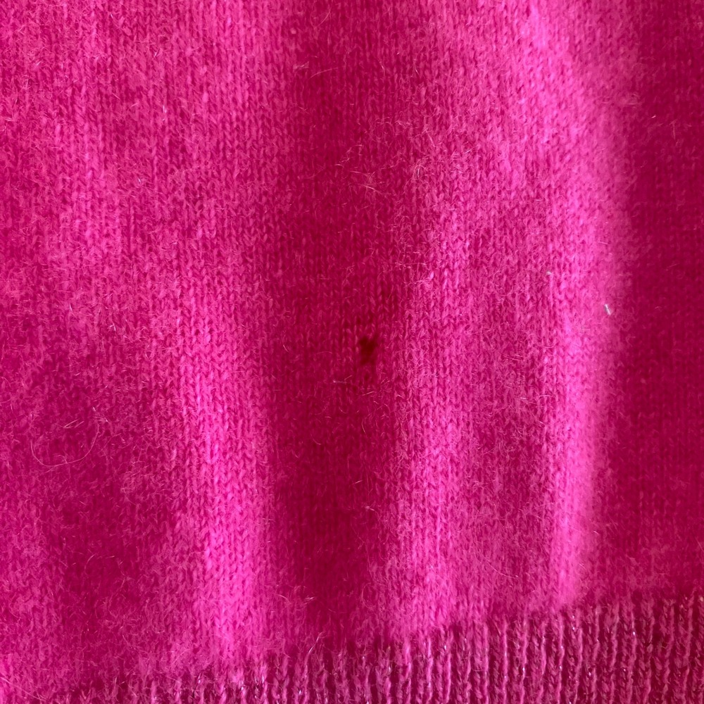 Juicy Couture Cashmere Sweater Pink Bow Glitter Women's Small Y2K Style - Picture 8 of 11